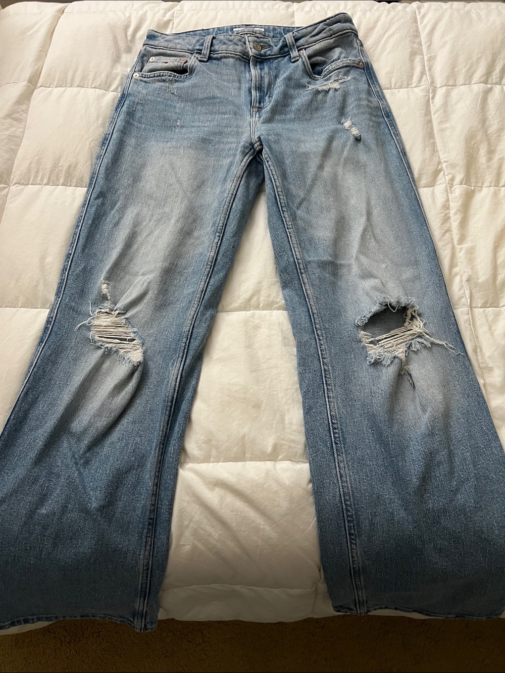 Tommy Hilfiger Light Blue Denim Jeans with Branded Waist Tag